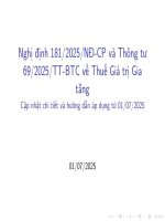 Slide cập nhật nghị Định 181 2015 và tt 69 2015 về thuế gtgt năm 2025
