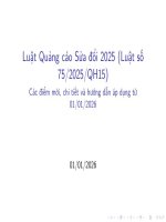 Slide cập nhật luật quảng cáo sửa Đổi 2025 (luật số 75 2025)