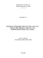 Đánh Giá Tính Khả Thi Các Yêu Cầu Của Chuẩn Srp Trong Canh Tác Lúa Ở Đồng Bằng Sông Cửu Long