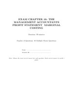 Chapter 10 the management accountant profit statement marginal costing
