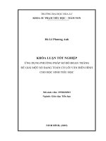 Ứng dụng phương pháp sơ Đồ Đoạn thẳng Để giải một số dạng toán có lời văn Điển hình cho học sinh tiểu học