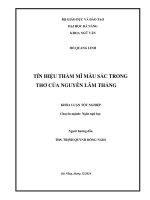 Tín hiệu thẩm mĩ màu sắc trong thơ của nguyễn lãm thắng