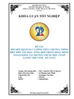 Đổi mới nội dung và hình thức chương trình biểu diễn Âm nhạc tổng hợp trong hoạt Động ngoại khoá tại trường trung học cơ sở lương thế vinh – Đà nẵng