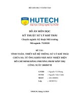 TÍNH TOÁN, THIẾT KẾ HỆ THỐNG XỬ LÝ KHÍ THẢI CHỨA SO2 TỪ ỐNG KHÓI NHÀ MÁY NHIỆT ĐIỆN HỒ CHÍ MINH BẰNG PHƯƠNG PHÁP HẤP THỤ CÔNG SUẤT 1000M3/H