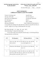 HUB | Phiếu cam đoan chỉnh sửa KLTN (Mẫu KL13)