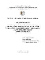 THIẾT KẾ HỆ THỐNG XỬ LÝ NƯỚC THẢI CHO CÔNG TY CỔ PHẦN THỦY SẢN BA SA, VŨNG TÀU, CÔNG SUẤT 1000M3/NGÀY.ĐÊM