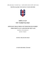 Kiểm soát hoạt Động sáp nhập doanh nghiệp theo pháp luật cạnh tranh việt nam