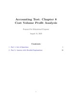 Chapter 8 cost volume profit analysis