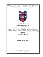 Địa vị pháp lý của hội Đồng quản trị trong công ty cổ phần theo pháp luật doanh nghiệp việt nam