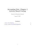 Chapter 1  activity based costing