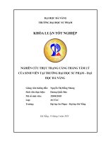 Nghiên cứu thực trạng căng thẳng tâm lý của sinh viên tại trường Đại học sư phạm – Đại học Đà nẵng