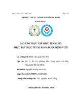 Báo cáo thực tập thực tế chung thực tập thực tế tại khoa dược bệnh viện cơ sở thực tế bệnh viện quận tân phú