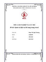 Tiểu luận nghiệp vụ lưu trú Đề tài quản trị dịch vụ bổ sung trong resort
