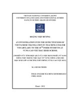 Luận văn an investigation into the effectiveness of vietnamese translation in teaching english vocabulary to the 10th form students at vung cao viet bac high school