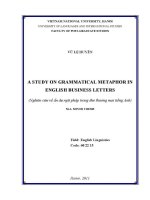 Luận văn a study on grammatical metaphor in english business letters