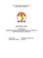 Đề tài chiến lược Định vị thương hiệu của vinfast trên thị trường quốc tế