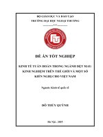 Kinh tế tuần hoàn trong ngành dệt may  kinh nghiệm trên thế giới và một số kiến nghị cho việt nam