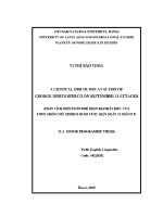 Luận văn a critical discourse analysis of george bush’s speech on september 11 attacks