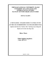Luận văn a vietnamese english cross cultural study on the use of responding to english greetings