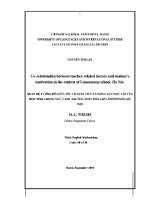 Luận văn co relationship between teacher related factors and student's motivation in the context of lomonoxop school hanoi