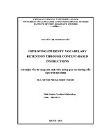 Luận văn improving students’ vocabulary retention through content based instructions