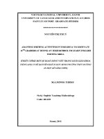 Luận văn adapting writing activities in english 11 to motivate 11th graders at duong an high school to learn english writing skill