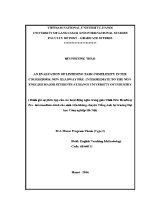 Luận văn an evaluation of listening task complexity in the coursebook new headway pre intermediate to the non english major students at hanoi university of industry