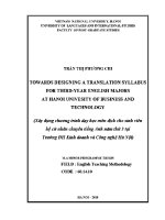 Luận văn towards designing a translation syllabus for third year english majors at hanoi university of business and technology