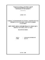 Luận văn biểu thức bằng lời khi trao và nhận quà trong văn hoá anh và việt