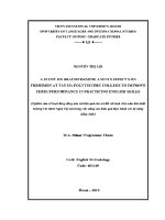 Luận văn a study on brainstorming and its effects on freshmen at tay ha polytechnic college to improve their performance in practicing english skills