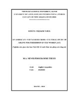 Luận văn an american vietnamese cross cultural study of asking for permission in the workplace