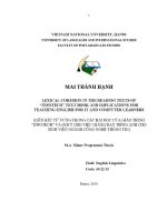 Luận văn lexical cohesion in the reading texts of infotech textbook and implications for teaching english for it and computer learners
