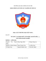 Môn luật thương mại việt nam 1 chủ Đề 7 tổ chức lại (hợp nhất, sáp nhập, chuyển Đổi,…), giải thể doanh nghiệp