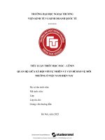 Tiểu luận triết học mác lênin quan hệ giữa xã hội với tự nhiên và vấn Đề bảo vệ môi trường Ở việt nam hiện nay