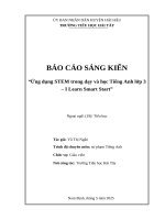 Skkn Ứng dụng stem trong dạy học tiếng anh 3