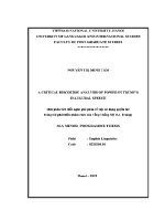 Luận văn bài phân tích diễn ngôn phê phán vềviệc sửdụng quyền lực trong bài phát biểu nhậm chức của tổng thống mỹd j trump