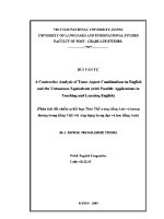 Luận văn a contrastive analysis of tense aspect combinations in english and the vietnamese equivalents with possible applications to teaching and learning english