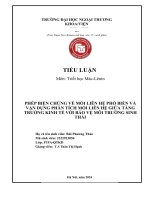 Tiểu luận phép biện chứng về mối liên hệ phổ biến và vận dụng phân tích mối liên hệ giữa tăng trưởng kinh tế với bảo vệ môi trường sinhthái