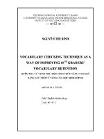 Luận văn kiểm tra từ vựng như một hình thức nâng cao khả năng lưu nhớ từ vựng của học sinh lớp 10