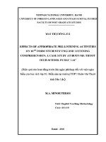 Luận văn hiệu quả của hoạt Động trước khi nghe phụ hợp Đối với việc nghe hiểu của học sinh lớp 10 Điển cứu tại trường thpt buôn ma thuột tỉnh Đắc lắc