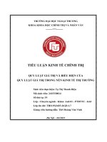Tiểu luận quy luật giá trị và sự biểu hiện của nó trong nền kinh tế thị trường Ở vn