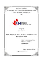 Tiểu luận kinh tế vĩ mô tình hình lạm phát Ở việt nam trong giai Đoạn 2019 – 2022