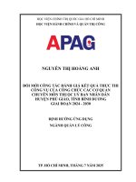 ĐỔI MỚI CÔNG TÁC ĐÁNH GIÁ KẾT QUẢ THỰC THI CÔNG VỤ CỦA CÔNG CHỨC CÁC CƠ QUAN CHUYÊN MÔN THUỘC UỶ BAN NHÂN DÂN HUYỆN PHÚ GIÁO, TỈNH BÌNH DƯƠNG GIAI ĐOẠN 2024 - 2030