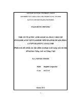 Luận văn phân tích Đối chiếu các Đặc Điểm cú pháp và từ vựng của các tiêu Đề bài báo tiếng anh và tiếng việt