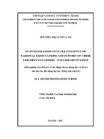 Luận văn an investigation into the influence of parental expectations and support on their children’s learning english motivation