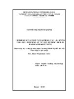 Luận văn current situation in teaching and learning english listening at tay ho high school in hanoi and solutions