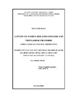 Luận văn a study on family related english and vietnamese proverbs from a lingual cultural perspective