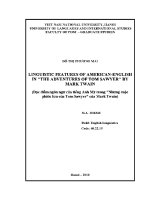 Luận văn linguistic features of american english in the adventures of tom sawyer by mark twain