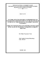 Luận văn factors affecting reading comprehension of english for computer science of the second year students at vinh technical teachers' training university
