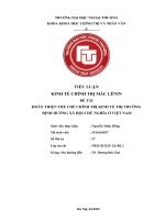 Tiểu luận kinh tế chính trị mác lênin hoàn thiện thể chế xhcn tại vn